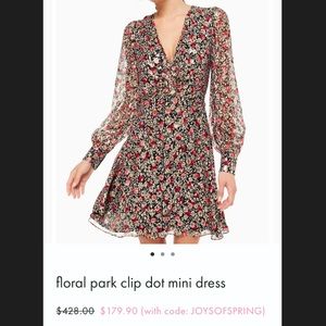 Kate Spade floral park clip mini dress sz:4